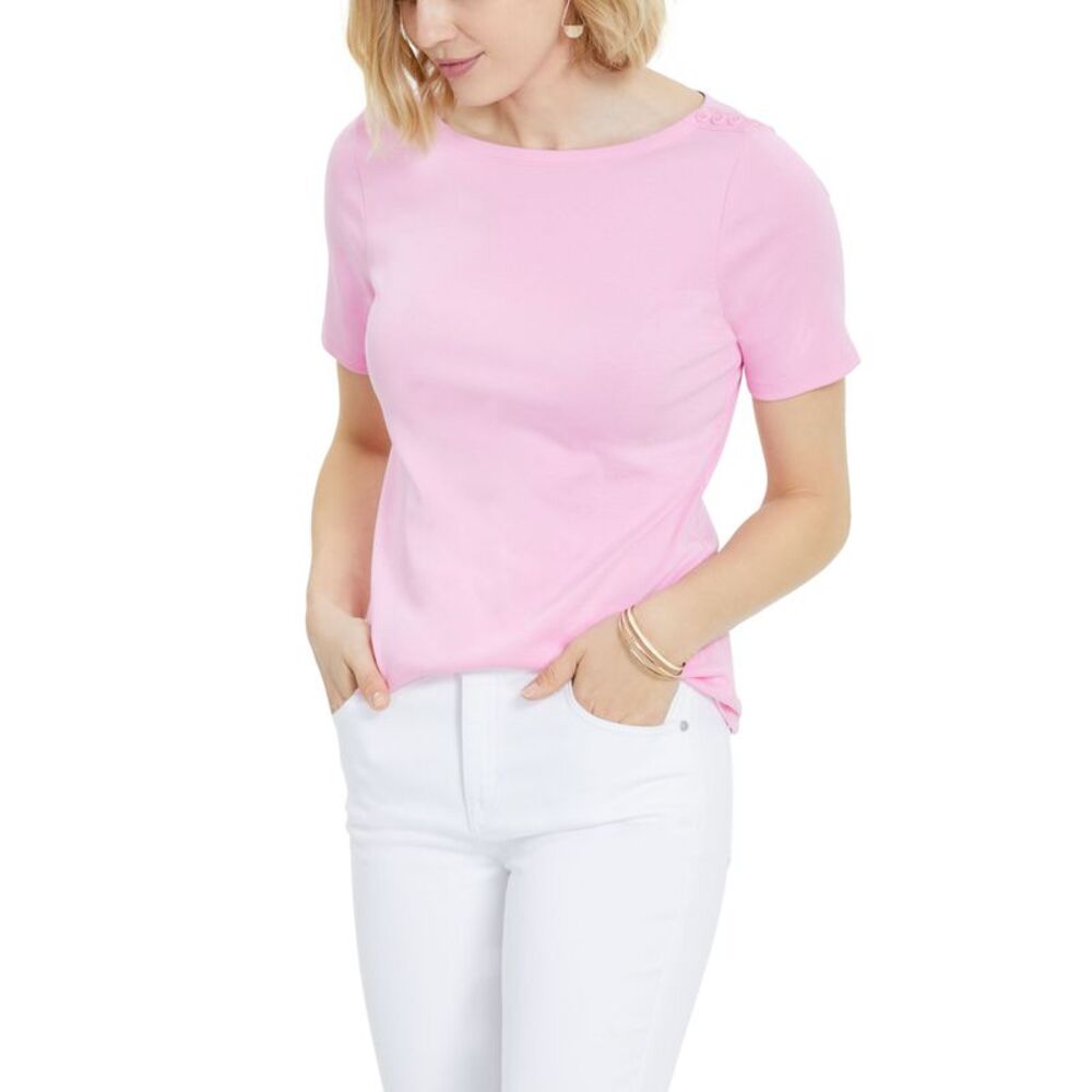 Charter Club Cotton Boat-Neck Top